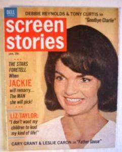1965 Screen Stories Mag Jackie Kennedy   George Segal  