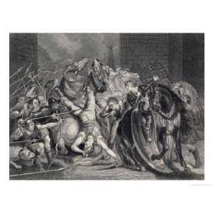 Wat Tyler is Killed by Sir William Walworth Giclee Poster Print by J 