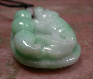  100% Natural A Jade jadeite pendant Gold Fish Lotus Coin 342438  