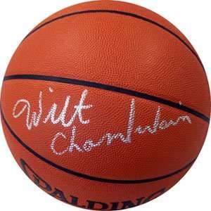 Wilt Chamberlain Signed Basketball   Spalding Leather