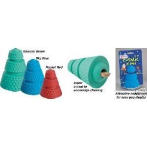  Hard Rubber Cosmic Cones 6 Green Dog Chew Toy