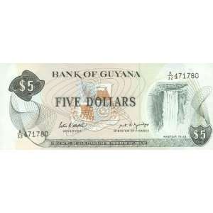  Guyana ND (1989) 5 Dollars, Pick 22e 