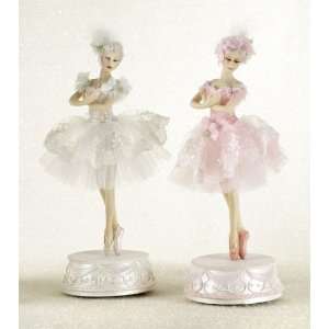  13 Resin Ballet Ballerina Doll, Pink, Music Box with Swan 