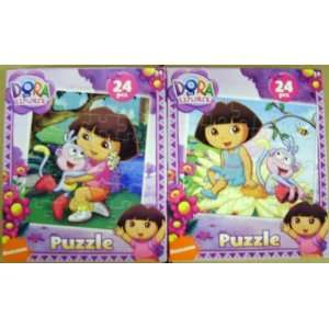    Dora the Explorer Set of 2   24 Piece Puzzles Toys & Games
