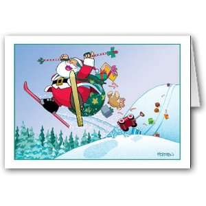  Downhill Fun Skiing Christmas Card