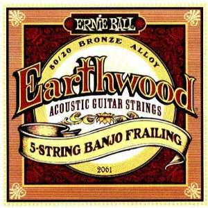  Ernie Ball Banjo Earthwood 5 String Frailing, .010   .024 