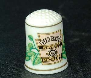 Collectable THIMBLE Heinzs Sweet Pickles Franklin Mint Porcelain 