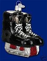 HOCKEY SKATES OLD WORLD CHRISTMAS GLASS ORNAMENT 44046  