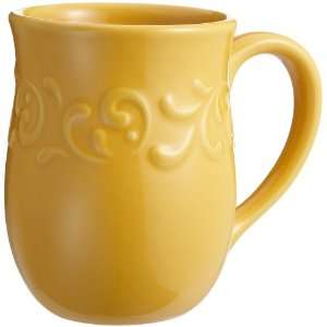   Set of 6 De La Vina Embossed Mugs, Sunflower