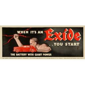  1941 Ad Electric Storage Exide Battery Automobiles Red 