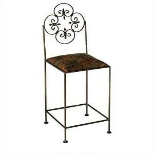 Florentine Bar Stool w/ Arms Finish Aged Iron, Fabric Natural Duck 