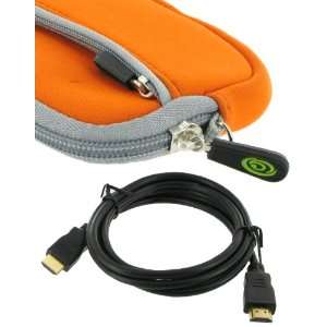  Sleeve (Orange) Case and Mini HDMI to HDMI Cable 1 Meter (3 Feet 