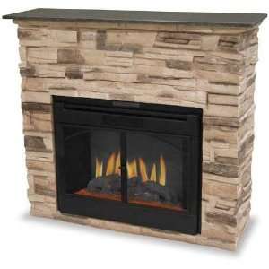 Uniflame Indoor Electric Fireplace With Faux Stone Surround  