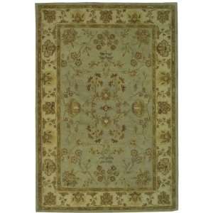   Green Floral Hand Tufted Wool Area Rug 4.00.