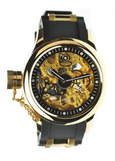 Invicta Mens 1844 Russian Diver Mechanical Skeleton Polyurethane 