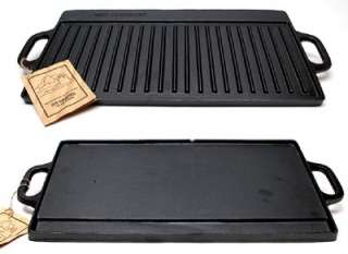 Old Mountain Cast Iron 2 Burner Reversible Griddle *New  