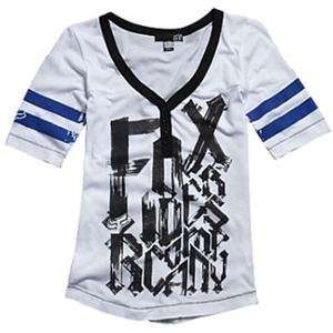   Fox Racing Womens Driven Football T Shirt   Large/White Automotive