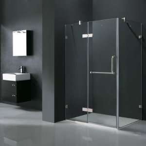   32 Inch x 40 Inch Frameless 3/8 Inch Clear/Chrome Shower Enclosure