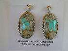 NEW NATIVE AMERICAN BOULDER TURQUOISE EARRINGS
