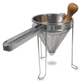 This Weston stainless steel cone strainer & pestle set is great for 
