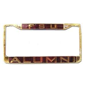  Florida State Seminoles (FSU) Gold Mirror License Plate Frame W/FSU 