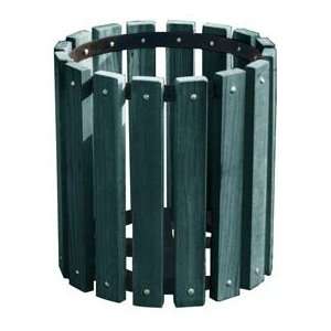    Green Recycled Plastic Garbage Can   32 Gallon