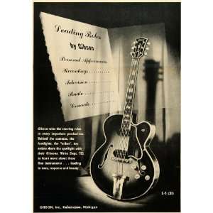  1952 Ad Gibson Guitars Sunburst Hollow Body Kalamazoo 