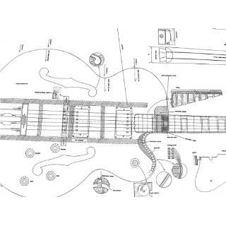 11 Gibson Electric Guitar PLANS   Full Scale Drawings   for making 