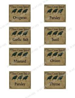 Primitive Farmhouse Pantry Spice Labels Set #1  