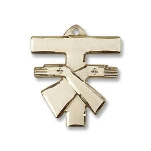  Gold Filled Franciscan Cross Pendant Gold Filled Lite Curb 