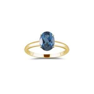   Cts London Blue Topaz Solitaire Ring in 14K Yellow Gold 4.0 Jewelry