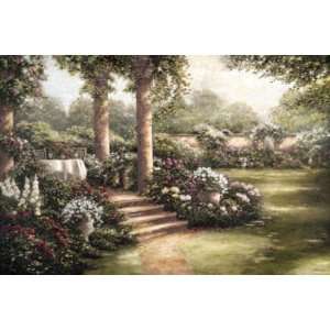 Betsy Brown 36W by 24H  Rose Garden I CANVAS Edge #3 3/4 image 