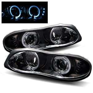  98 02 Chevy Camaro Black LED Halo Projector Headlights 