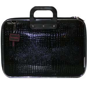  Bombata Cocco 17 Laptop Briefcase   Black Embossed 