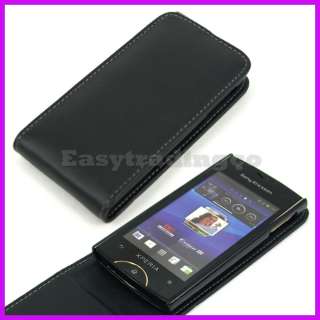 Flip Leather Case Cover Sony Ericsson Xperia Ray ST18i Black  