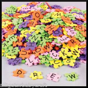 40 Foam Alphabet Stickers Shapes Letters Puzzle Pieces Kids Fun 