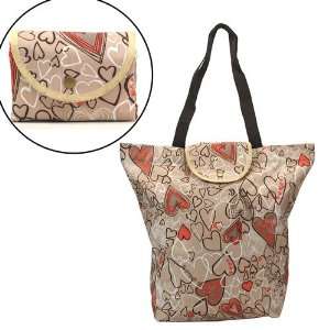 Hearts Pattern Reusable Trendy Fashion shopping Tote Bag / Eco 
