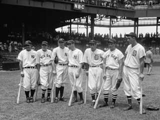 seven of the american league s 1937 all star players from left to 