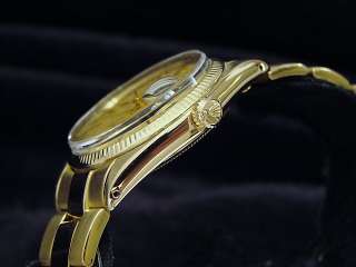 detailed description genuine rolex w gold linen dial solid 14k gold