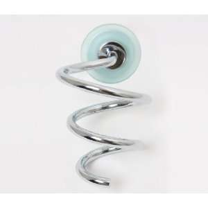   Vanity Wall Mounted Metal Spiral Hair Blow Dryer Holder Chrome Steel