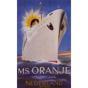  MS. ORANJE SHIP HOLLAND JAVA THE NETHERLANDS LARGE VINTAGE 