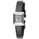Gucci YA128509 G Frame Square Black Lizard Strap Diamond Dial Watch