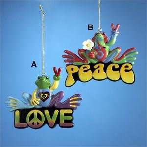  Peace/ Love Frog Ornament