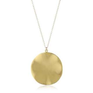 gorjana Chloe Gold Plated Irregular Disc Pendant Necklace   designer 