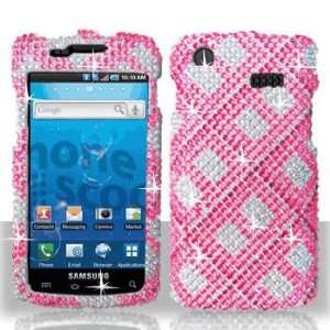 Premium   Samsung i897/Captivate Full Diamond Hot Pink Plaid Cover 