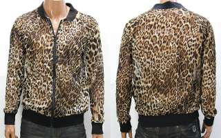 Mens Brown Leopard Print Cool Mesh Jacket M  