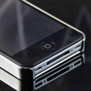   Silver Brushed Metal Aluminum/Chrome Hard Case For Iphone 4 4G  