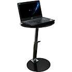 Adjustable Laptop Table TV Food Tray 8MM Safty Glass Black Metal Stand