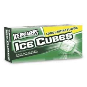 Ice Breakers Ice Cubes Instantly Cold Gum, Spearmint   0.81 Oz, 8 ea 