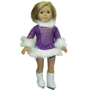  American Girl Doll Purple Ice Skating Outfit Toys & Games